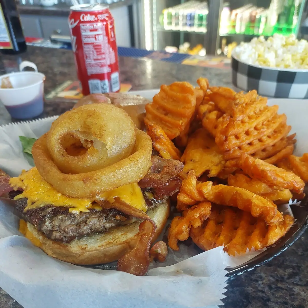 Bacon Cheddar Burger BBQ Sauce on the Side