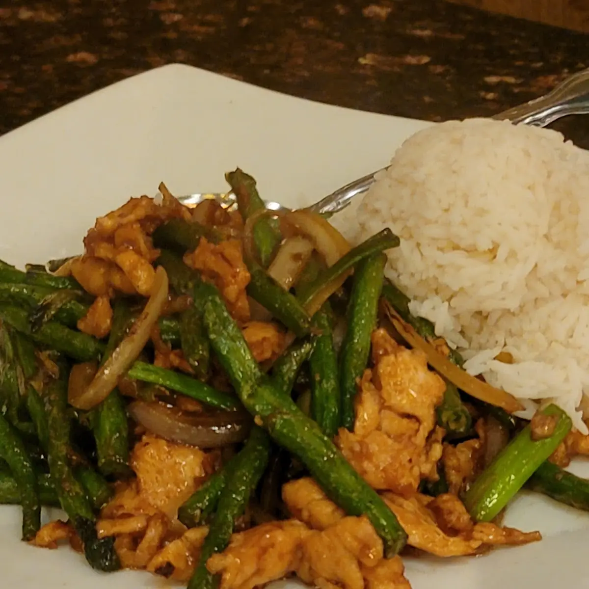 Pork Chicken Shrimp Beef w Green Beans