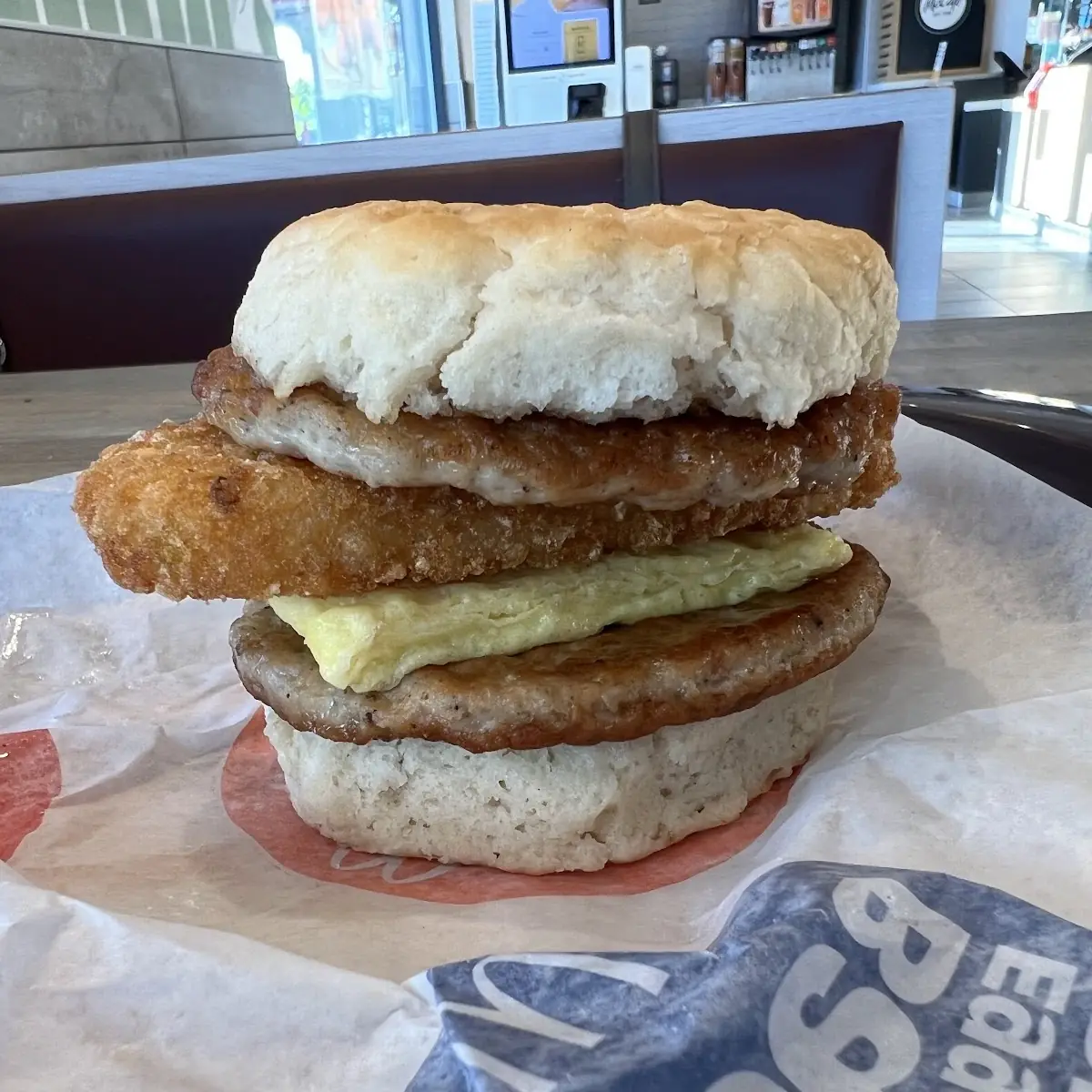 Sausage Biscuit with Extra Patty