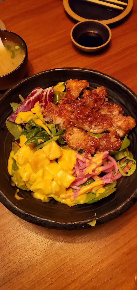 Mango Chicken Poke Bowl, GINZA SUSHI & POKE