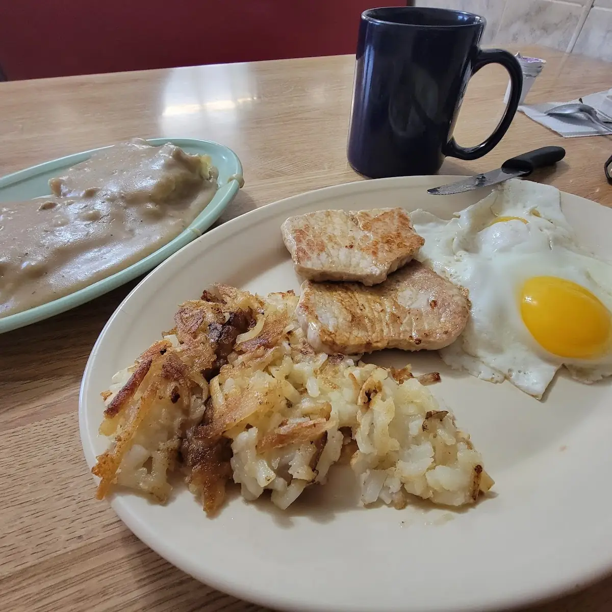 Bacon Eggs over Medium and Hash Browns