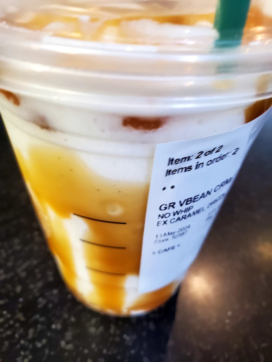 Vanilla Bean Frappe with Extra Caramel