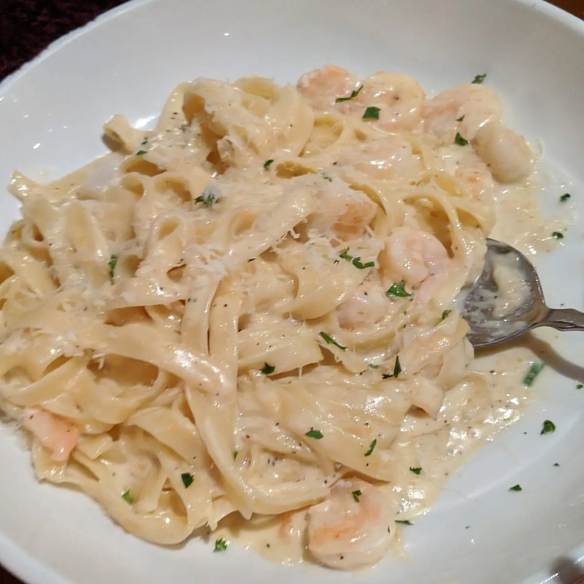 Fettuccine Alfredo with Shrimp
