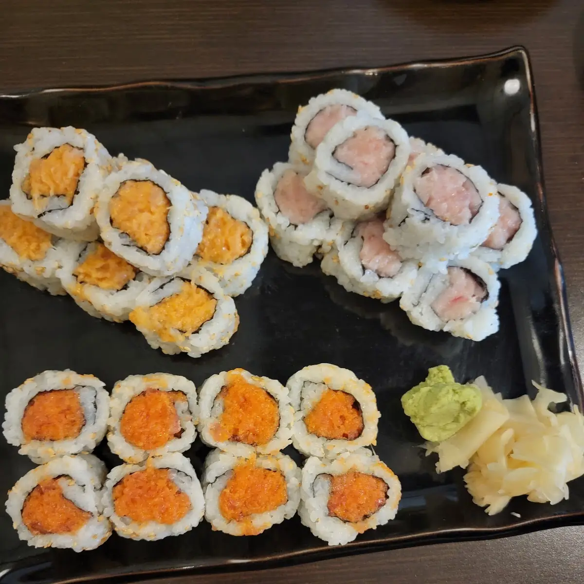 Spicy Tuna Hamachi Spicy Salmon Roll