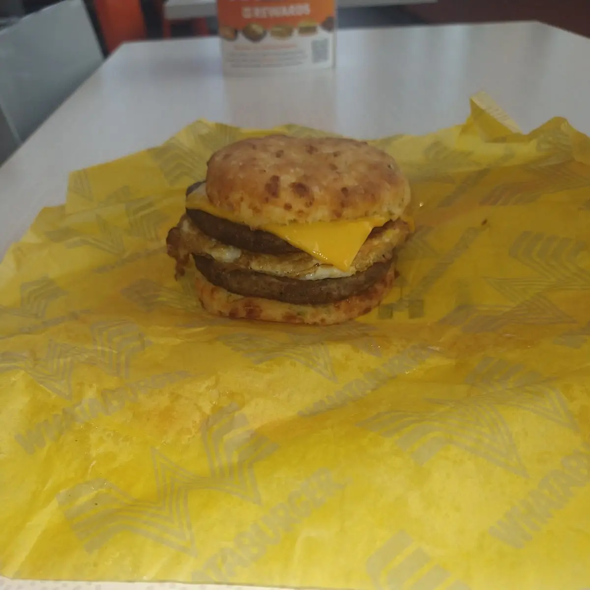 Double Sausage Egg and Cheese Biscuit