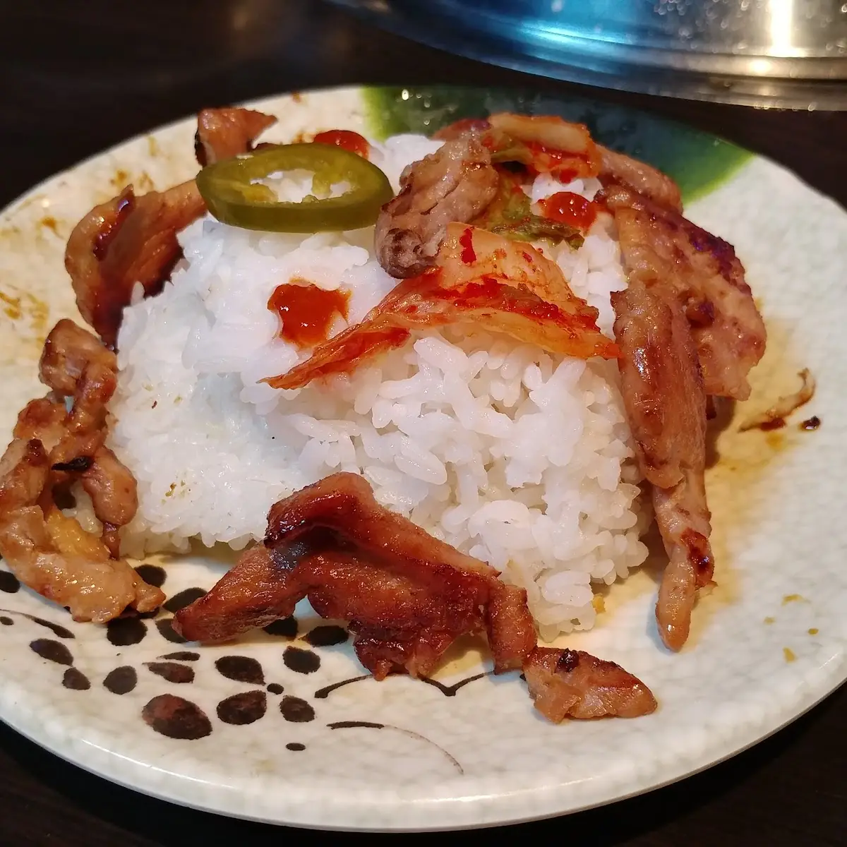 Chicken Teriyaki & Brisket over White Rice