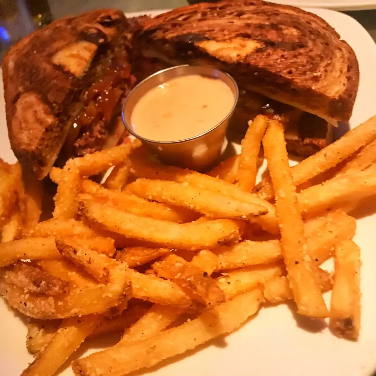 Bison Patty Melt Sandwich with Fries