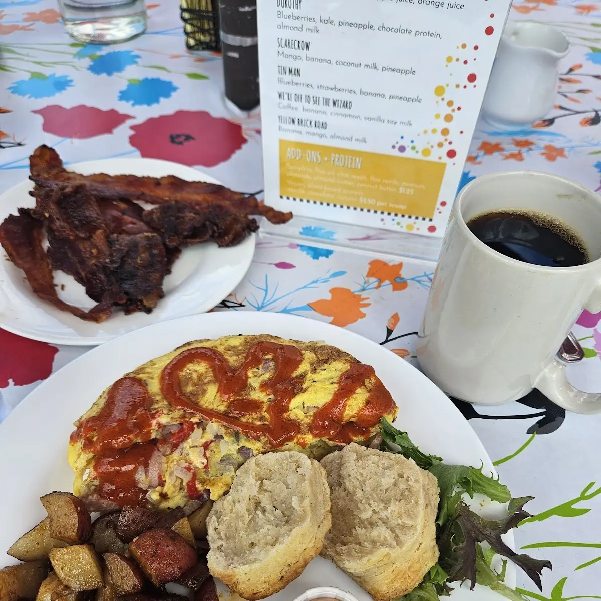 Mexican Omelette and Maple Bacon