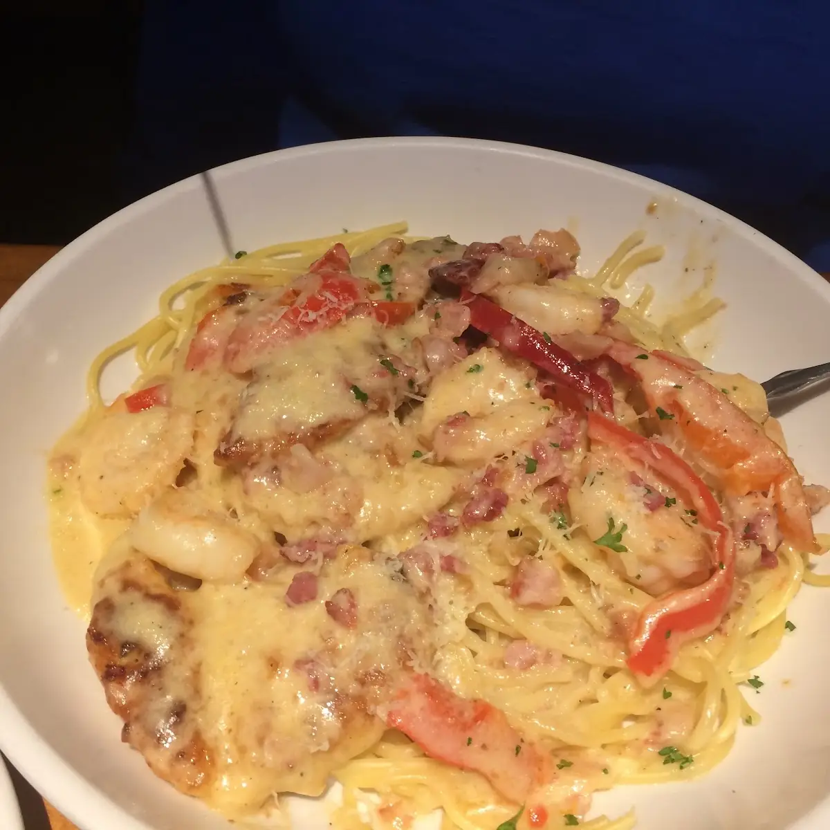 Chicken & Shrimp Carbonara