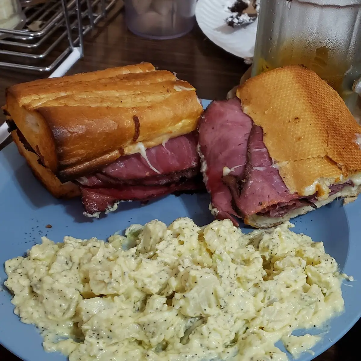 Pastrami Sandwich with Potato Salad