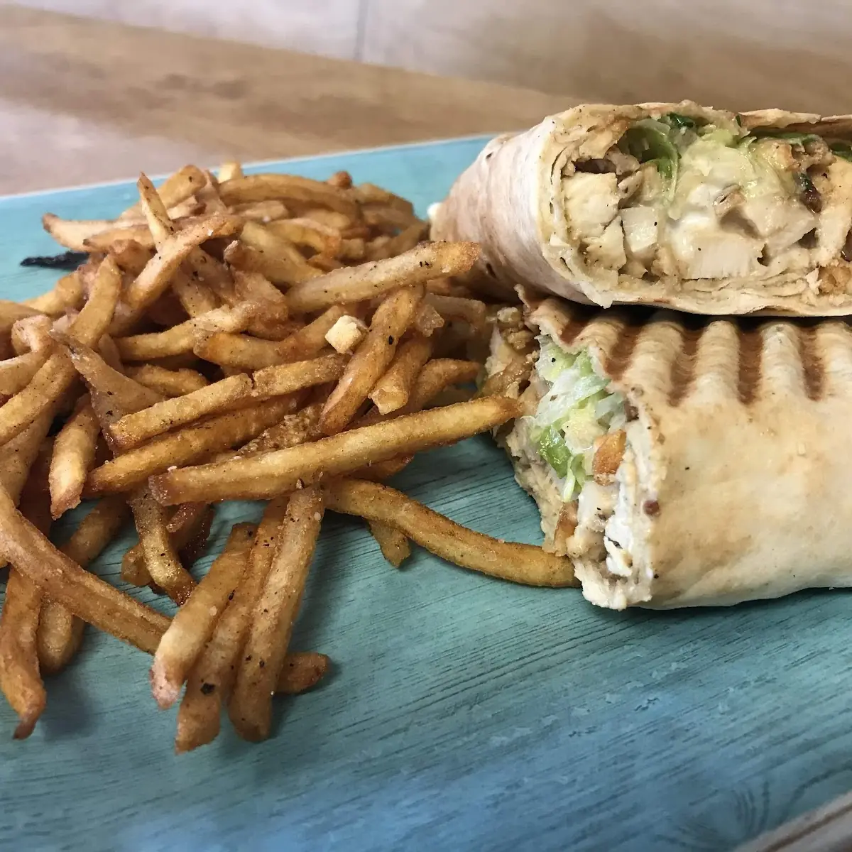 Chicken Shawarma Wrap with Fries