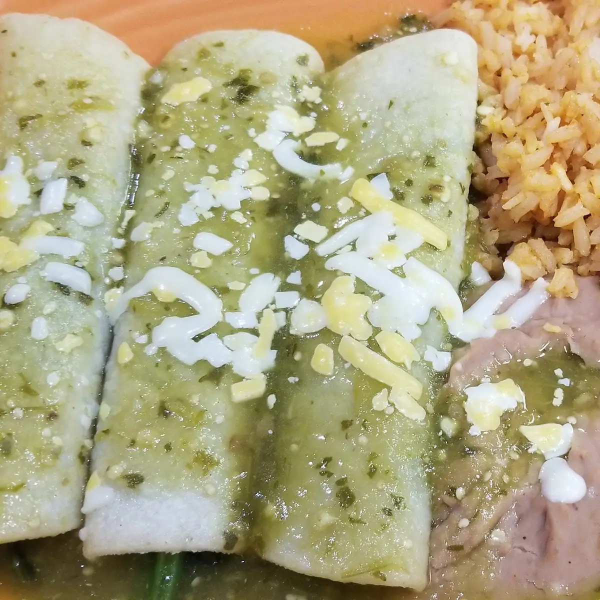 Spinach Enchilada with Verde Sauce