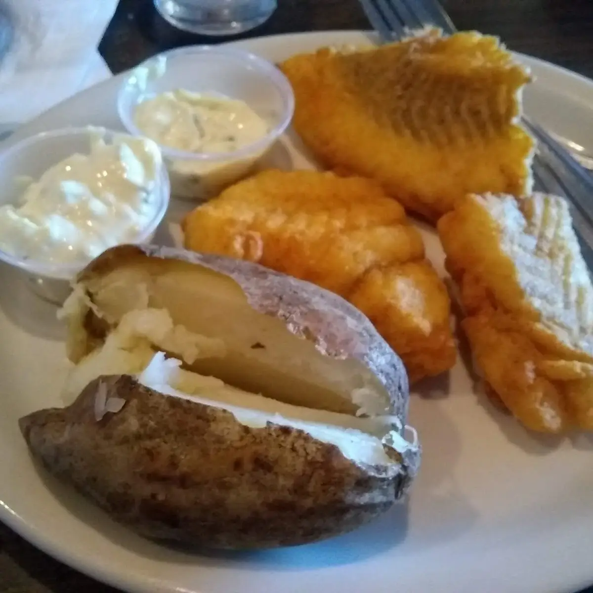 Fish with a Baked Potato