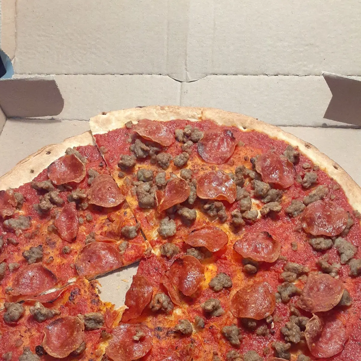 Sausage & Pepperoni Pizza Without Cheese