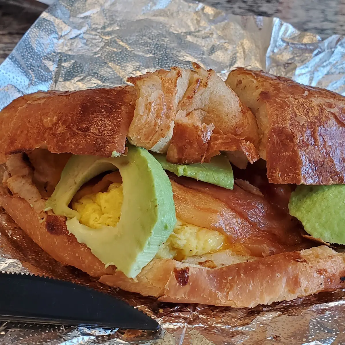 Bacon Egg and Cheese Croissant Sandwich