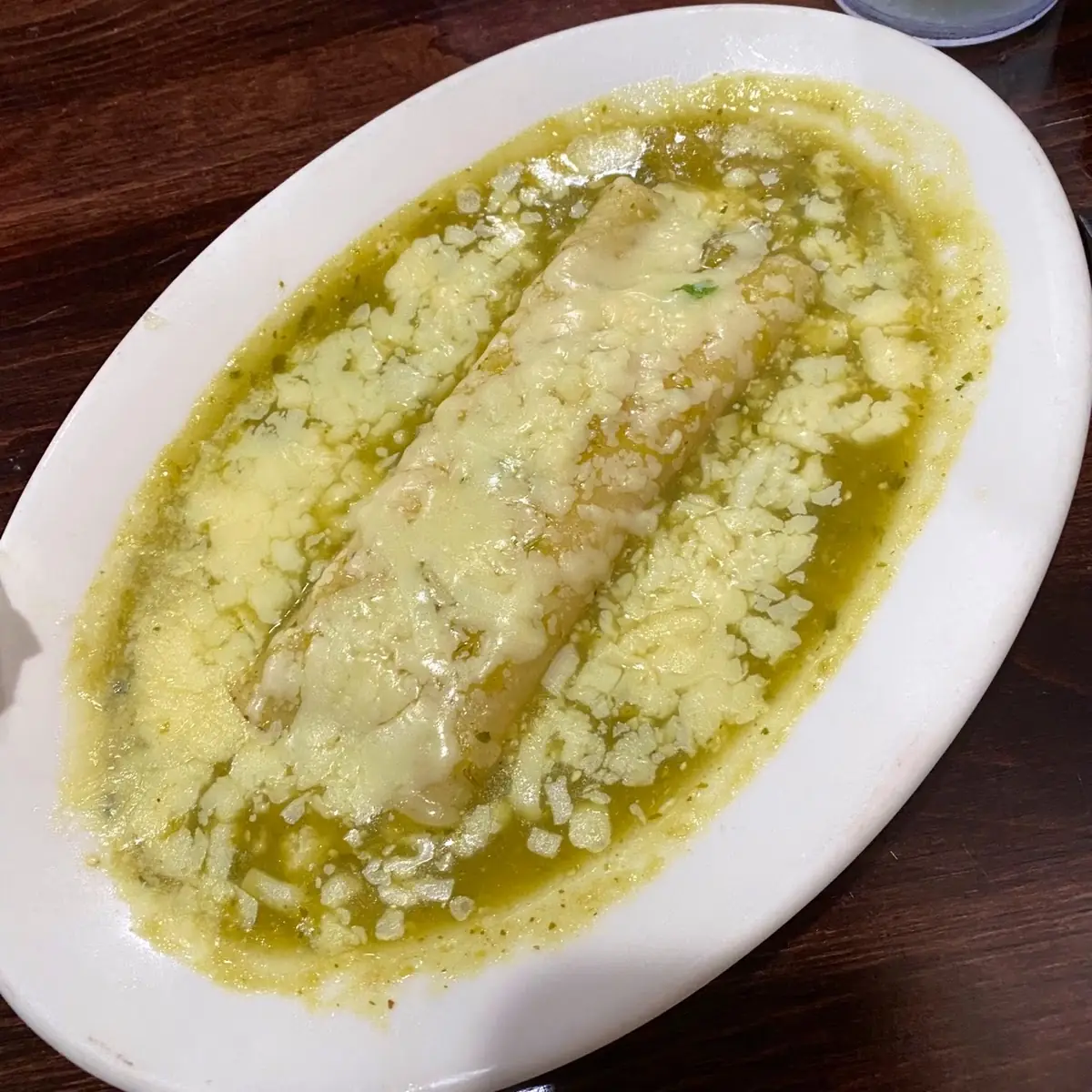 Cheese Enchilada with Verde Sauce