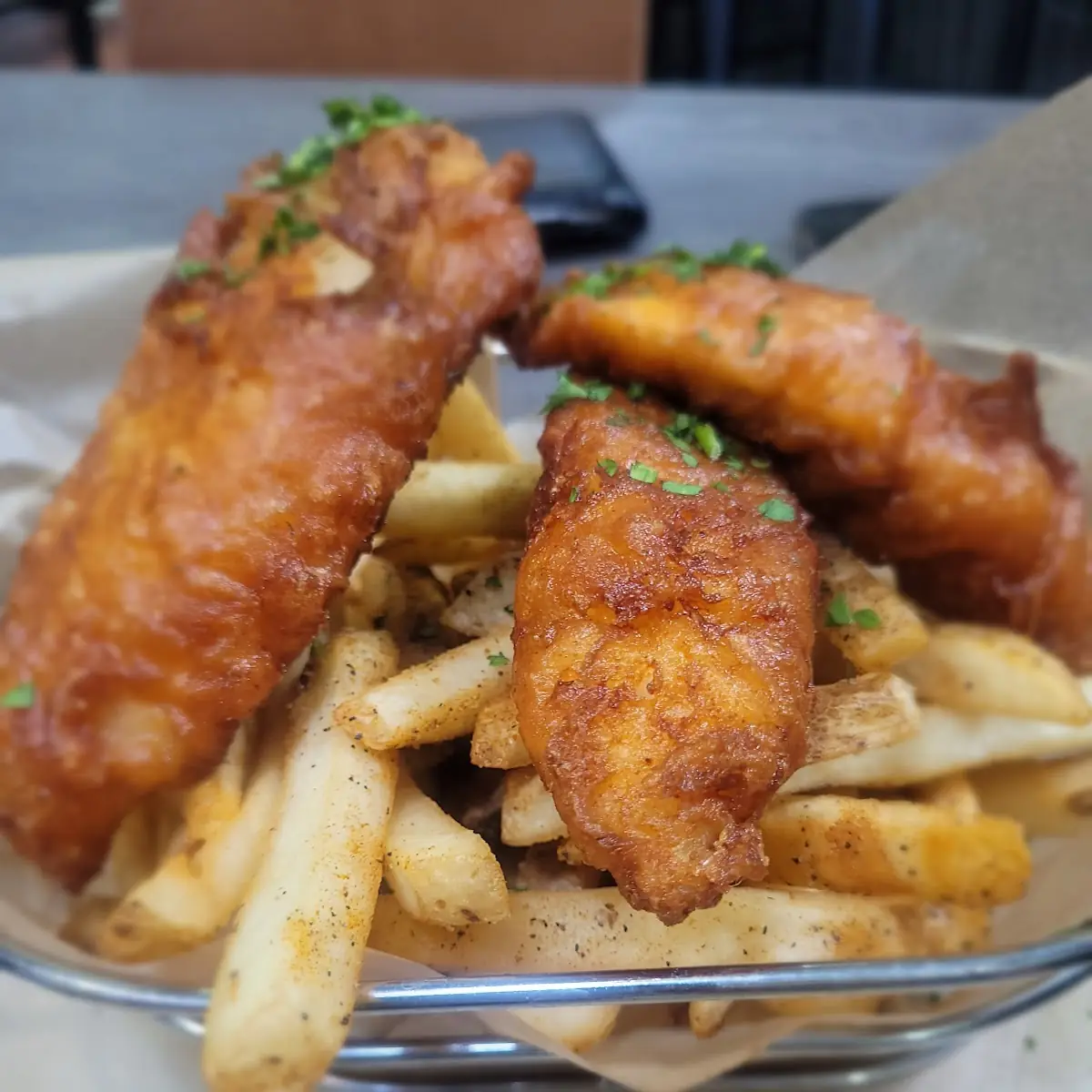 BEER BATTERED FISH AND CHIPS