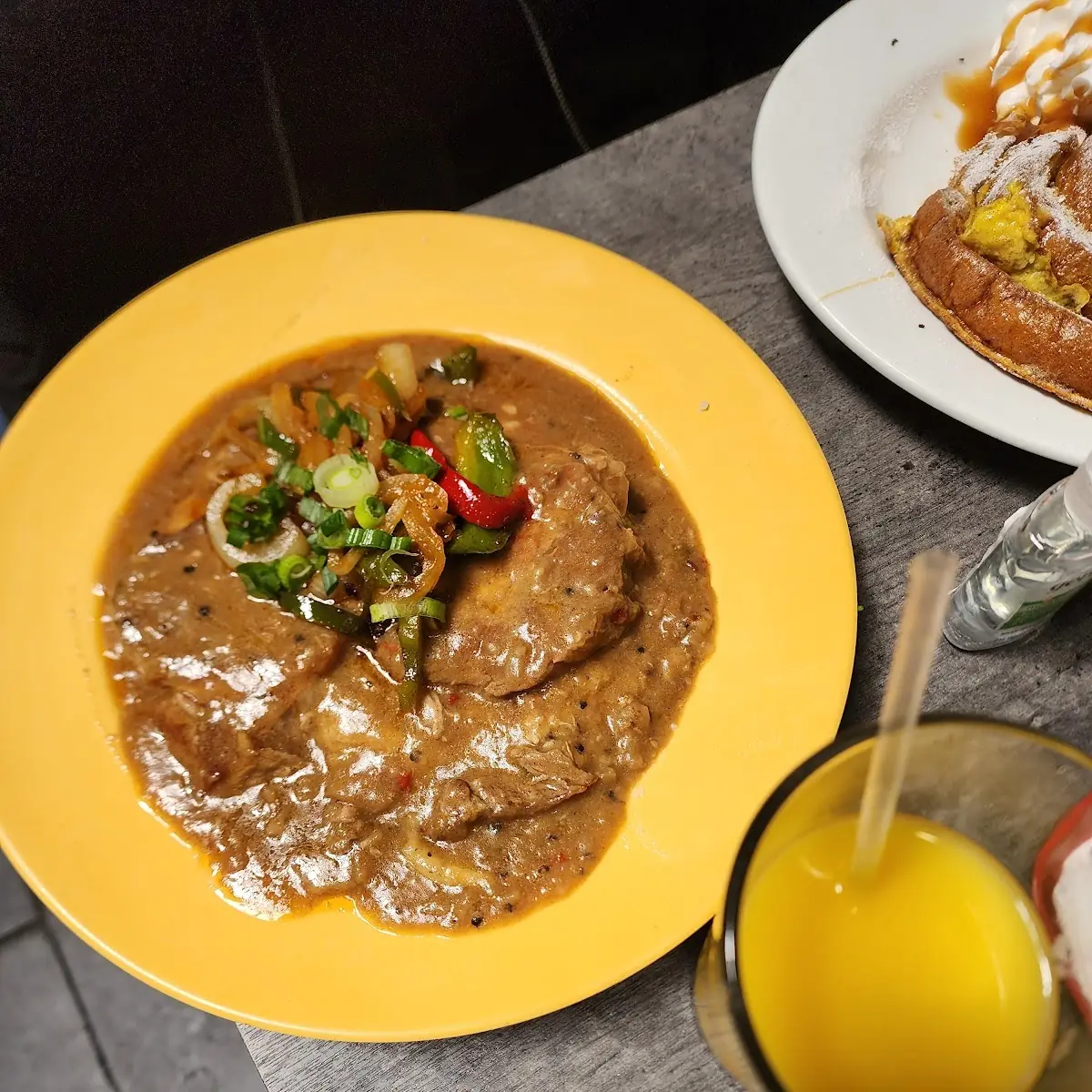 Smothered Pork Chops and Grits