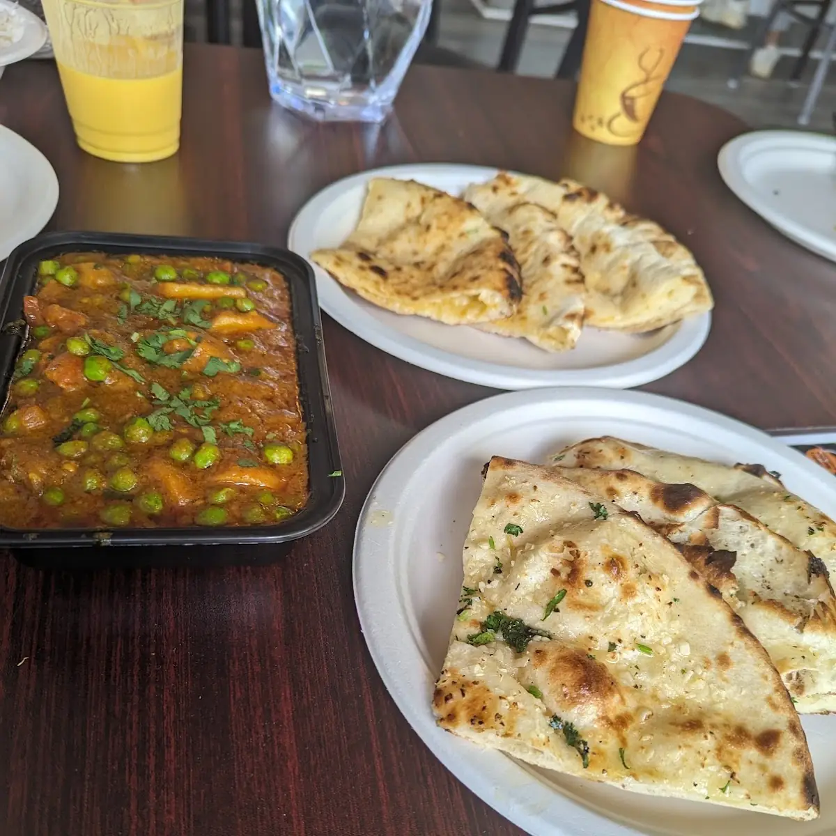 Aloo Matar and Garlic Naan