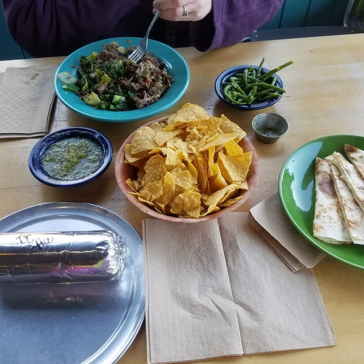 Bean Burrito and Cheese Quesadilla