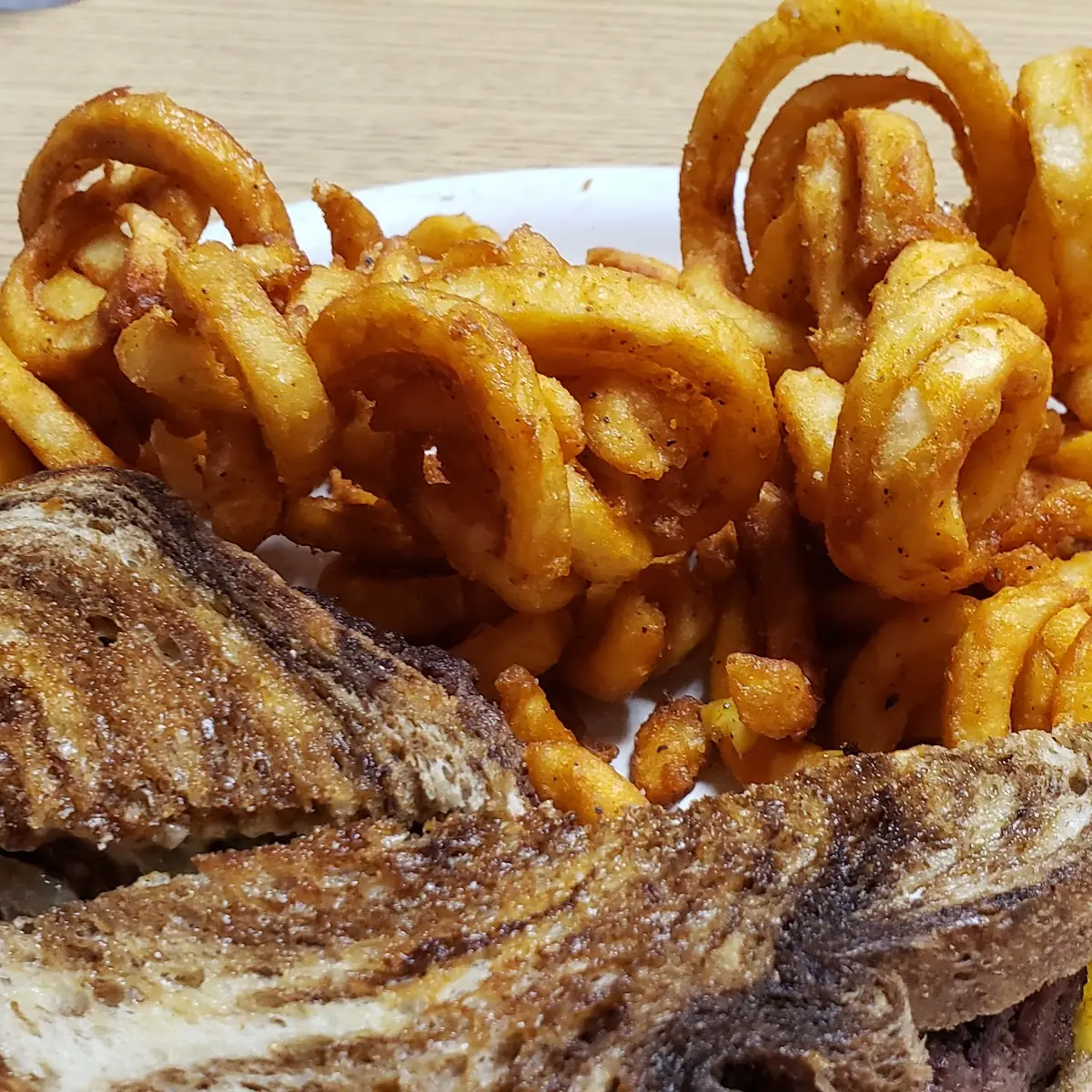 Reuben Sandwich with Curly Fries