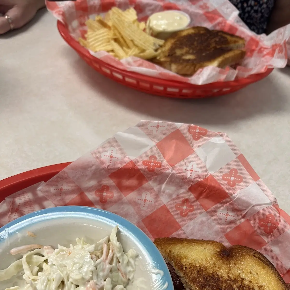 Turkey Bacon Melt and Cole Slaw
