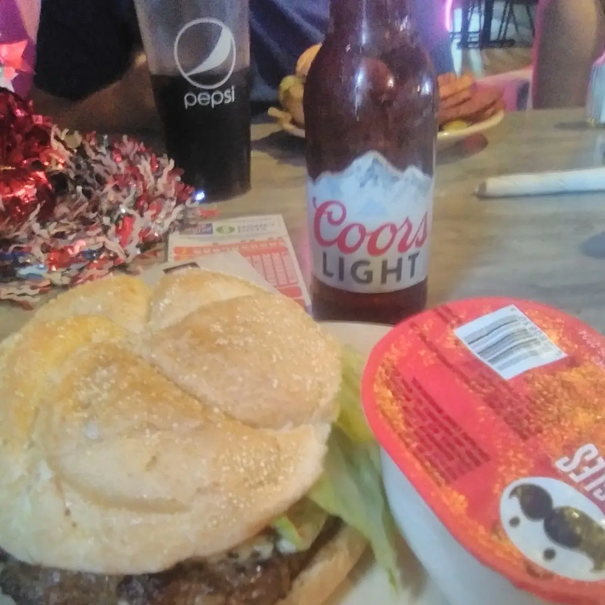 Blue Cheese Burger and Chips