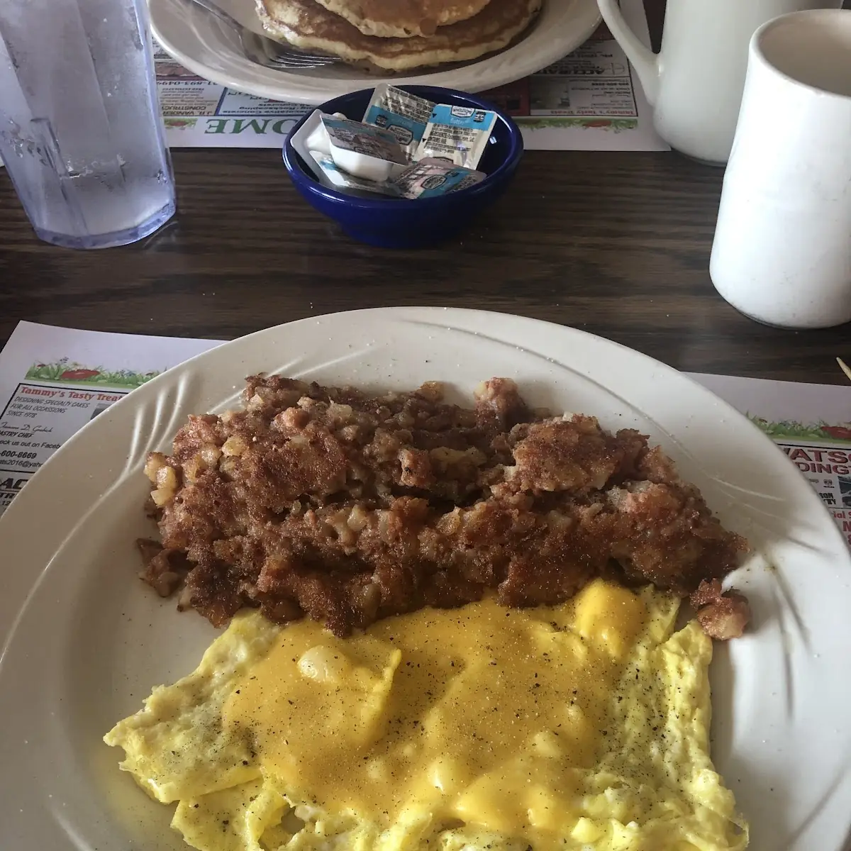 Scrambled Eggs and Corned Beef Hash