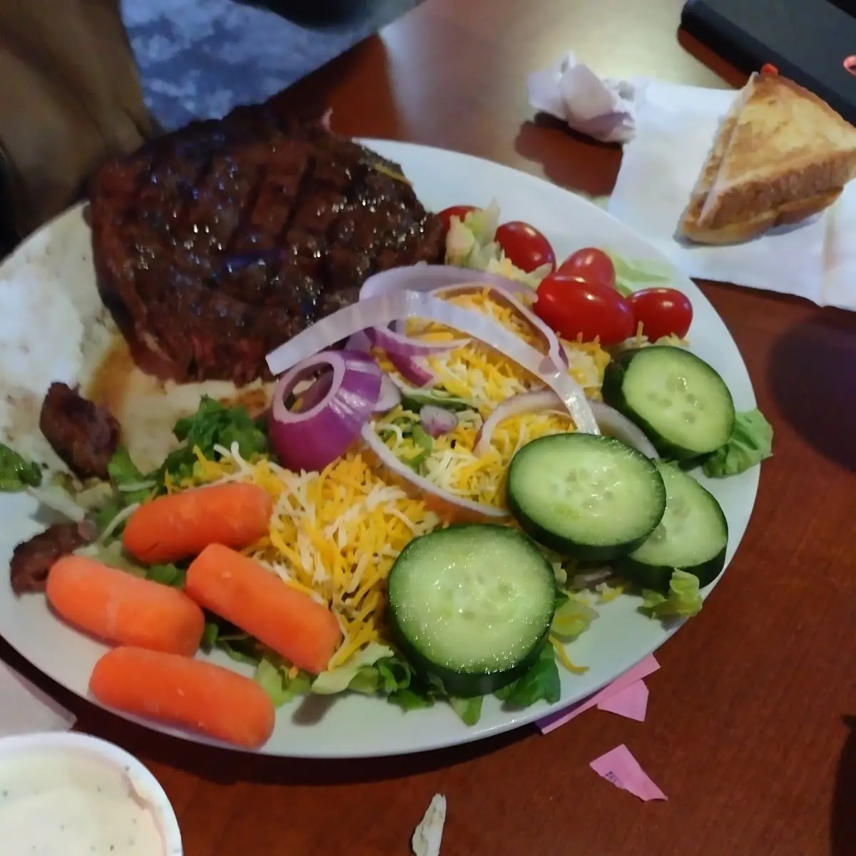 16 Oz Ribeye w Large Salad