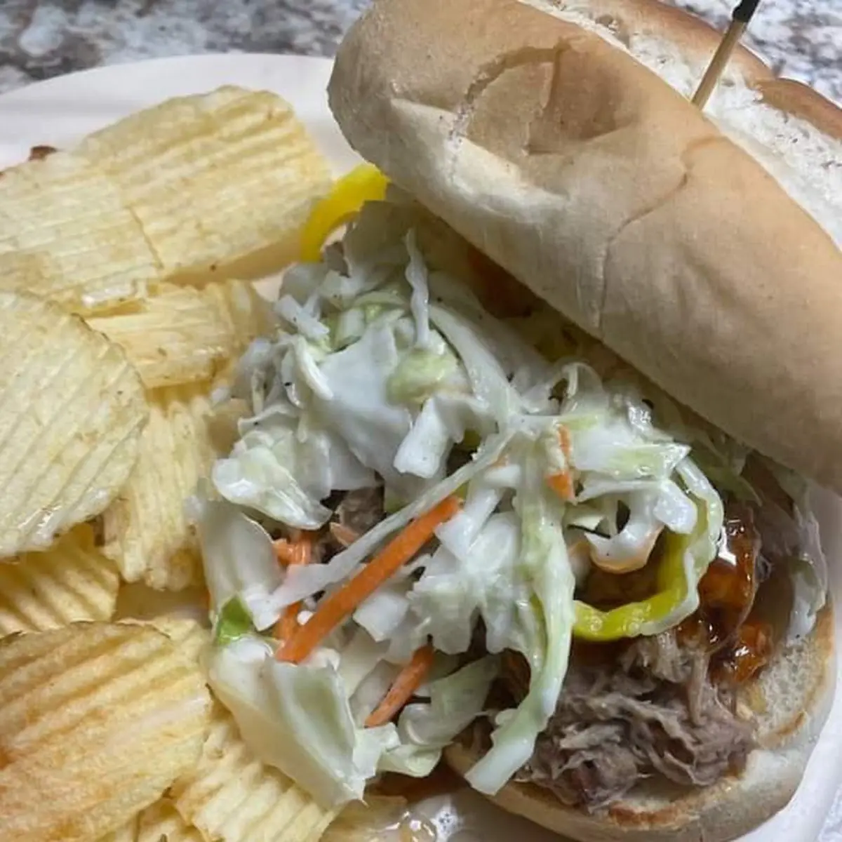 Pulled Pork Sandwich w Coleslaw