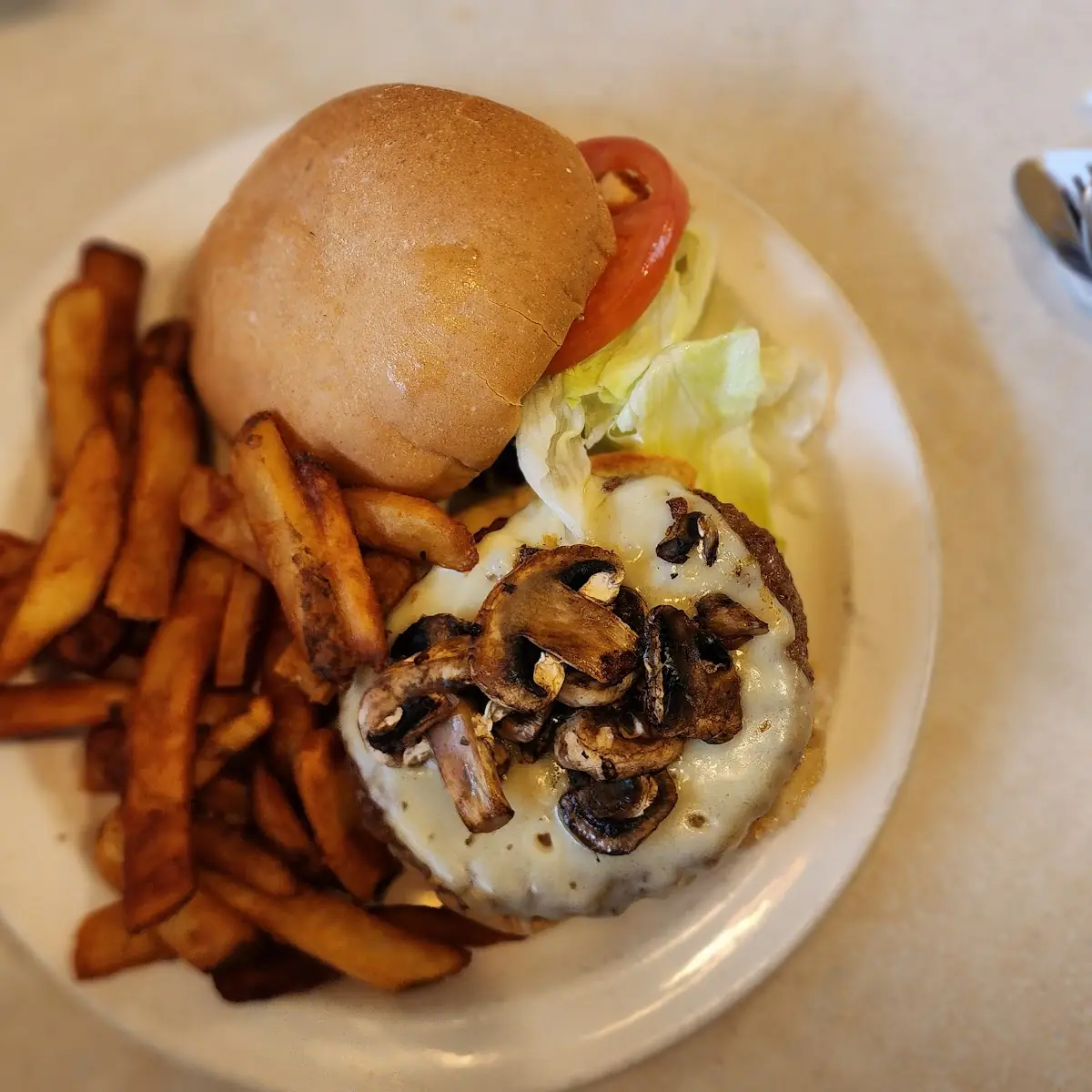 Mushroom Swiss Burger