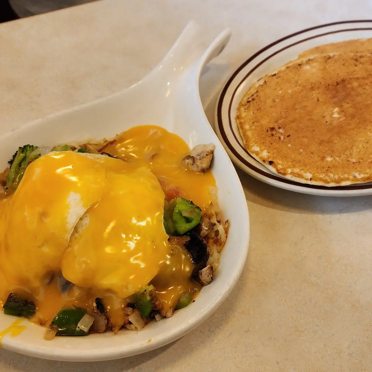 Veggie Panhandler with Pancakes