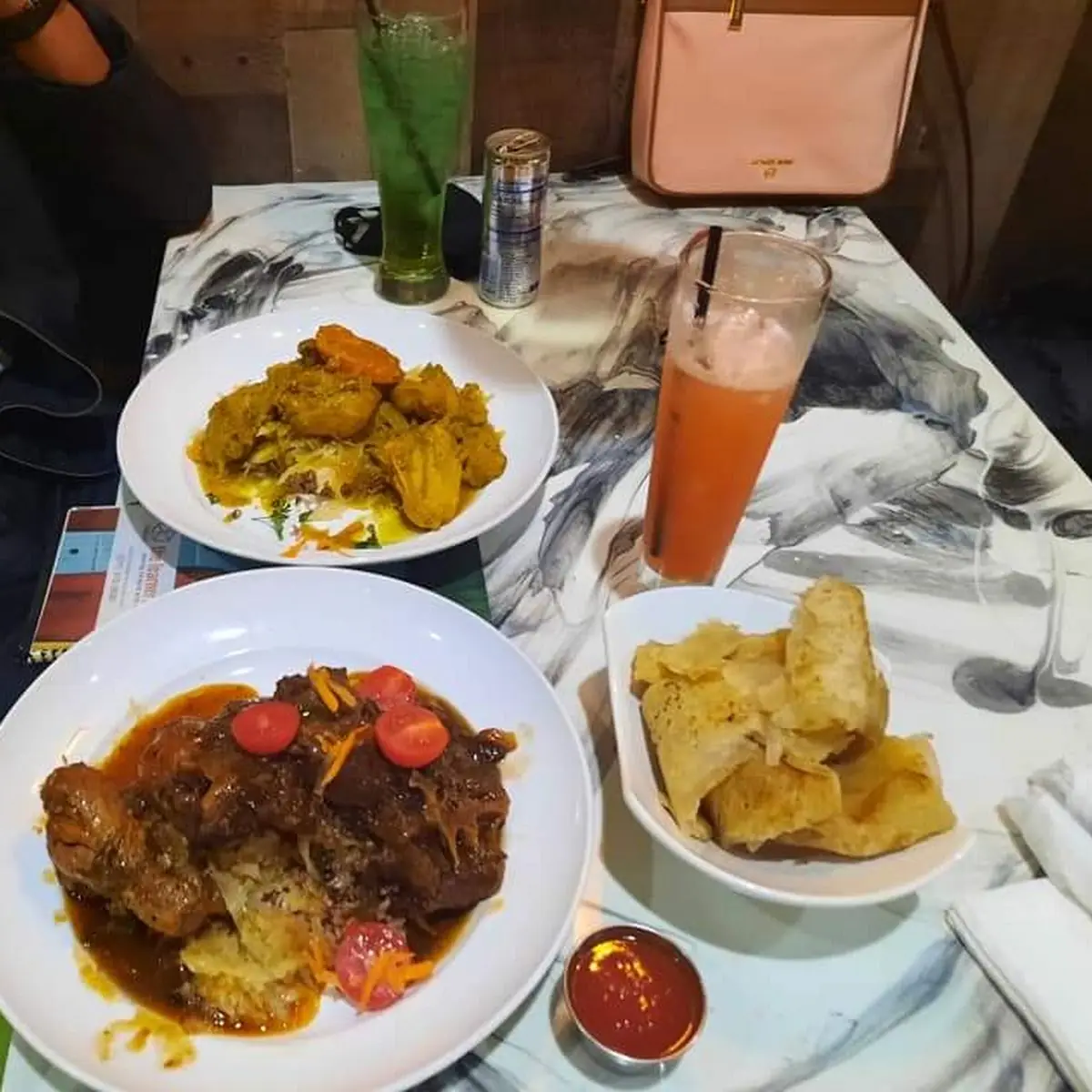 Jerk Chicken Chicken Curry and Roti