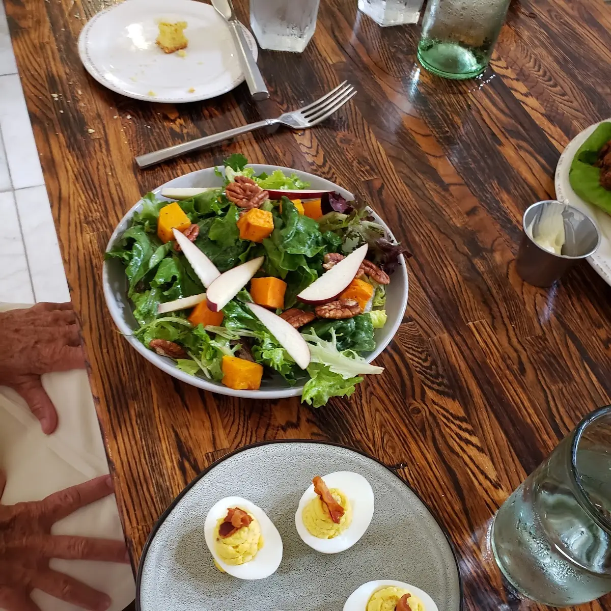 Deviled Eggs Salad with Sweet Potato