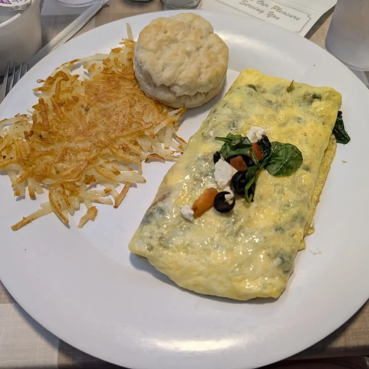 Veggie Omelette with Biscuit