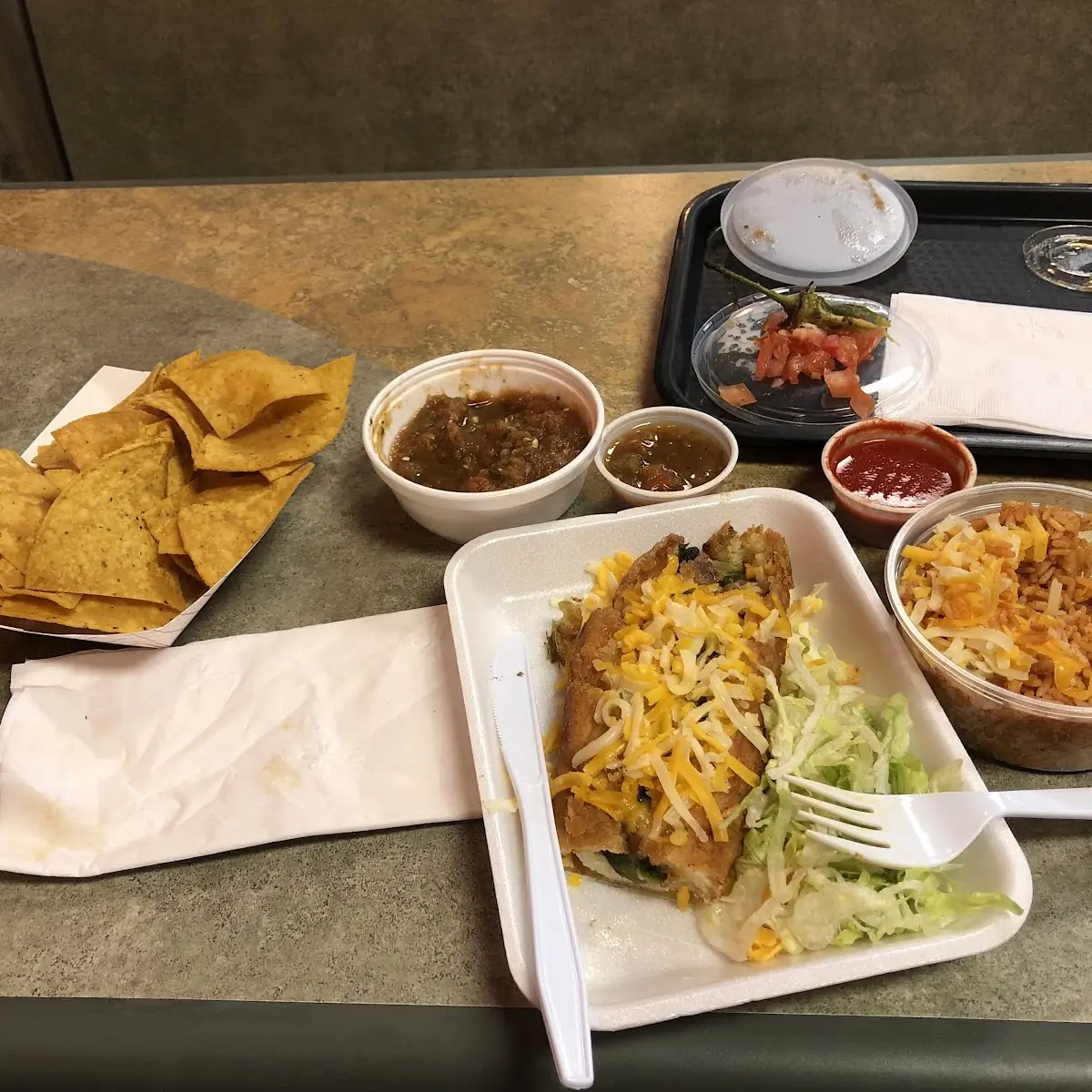Chili Relleno Rice and Chips