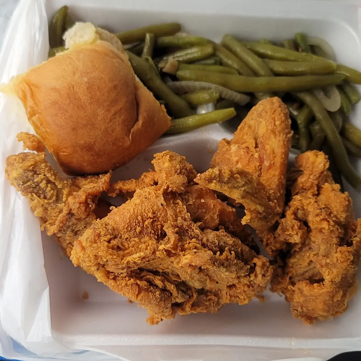 Fried Chicken with Green Beans