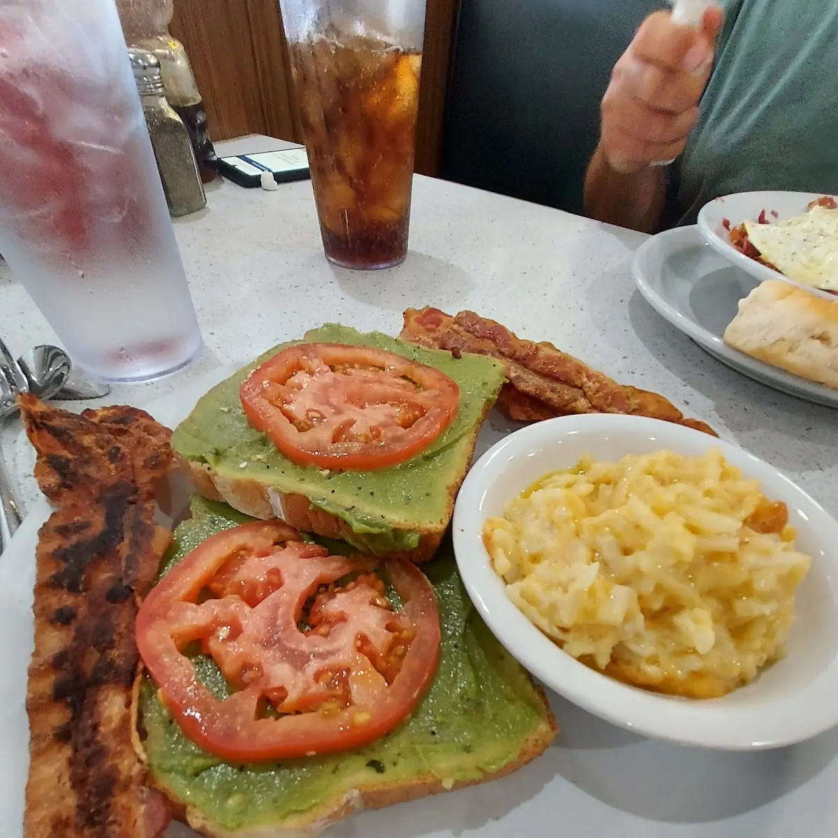 Special Made Avocado Toast with Bacon and Breakfast Potato Casserole