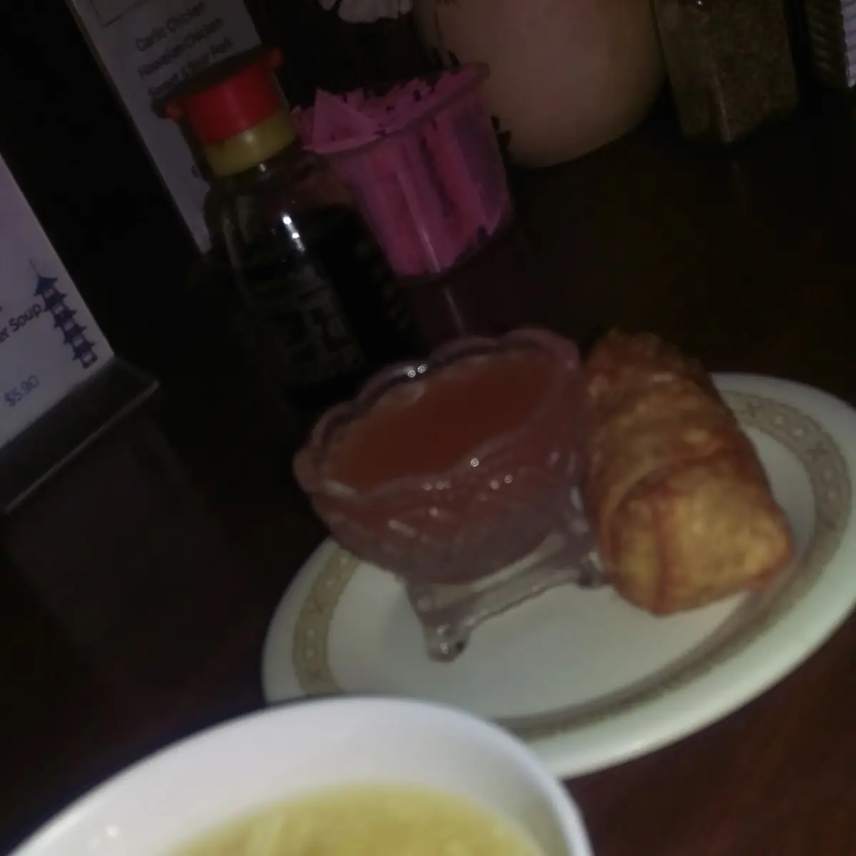 Veg Egg Roll and Egg Drop Soup