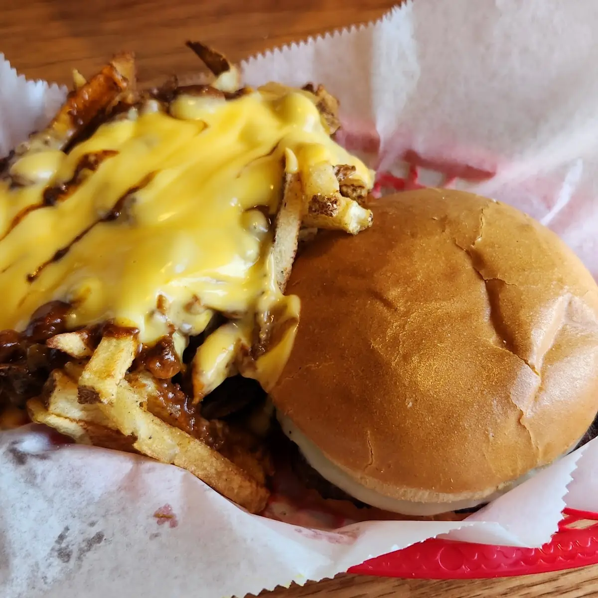 Cheeseburger and Chili Cheese Fries