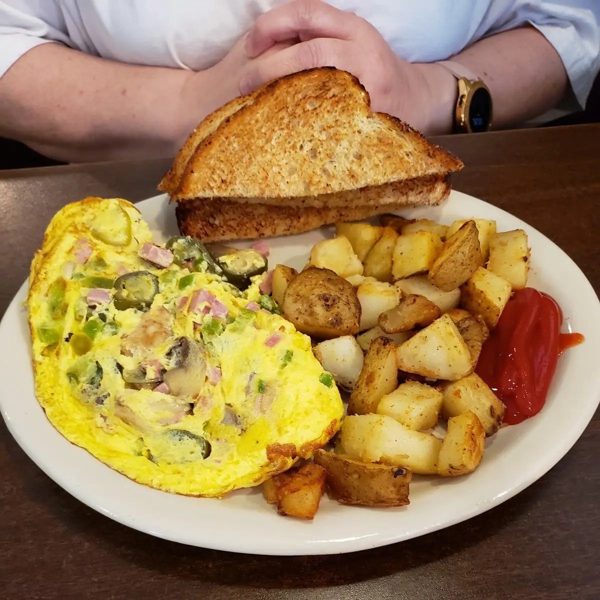 Ham Omelette with Home Fries