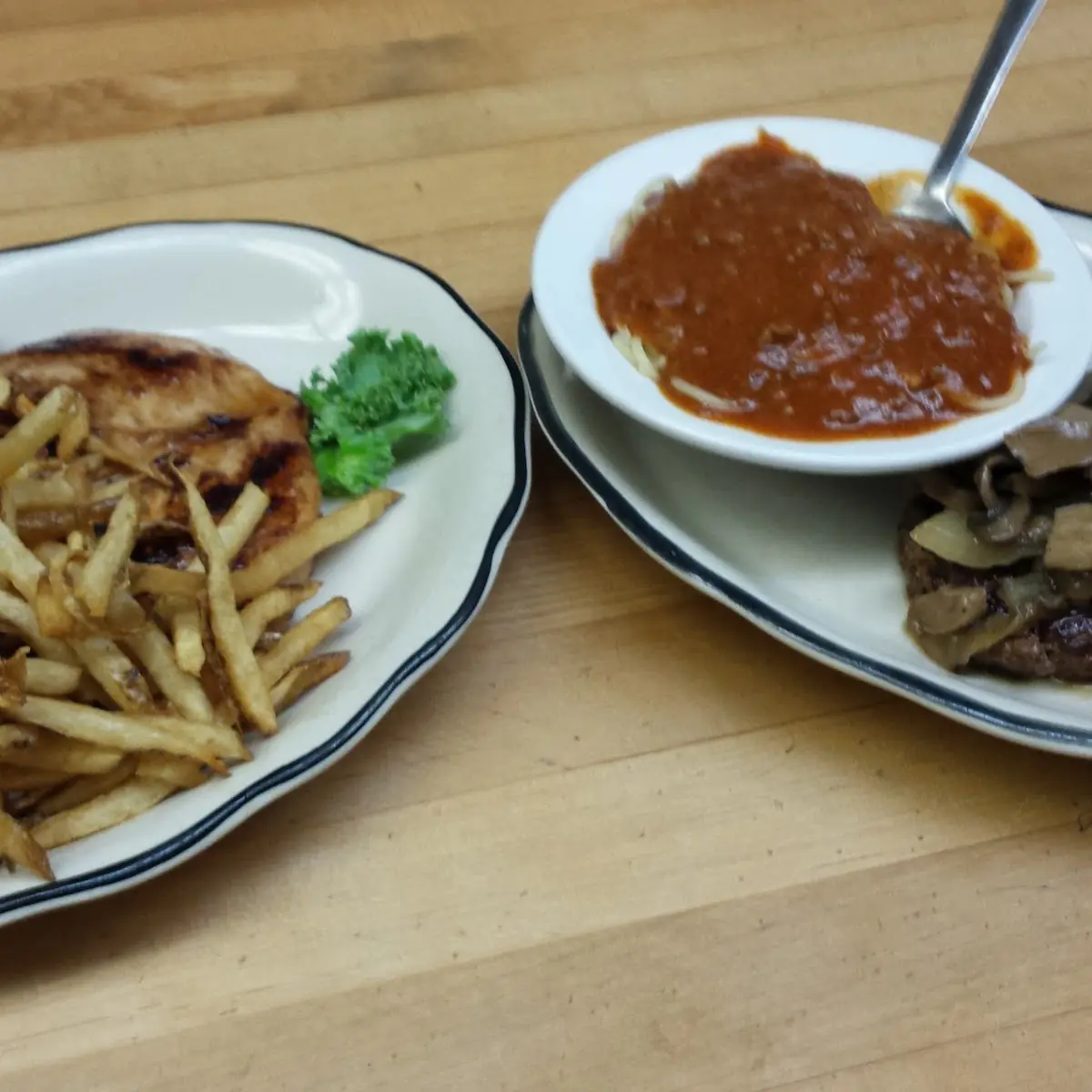 Baked Potato or Spaghetti & Soup or Salad