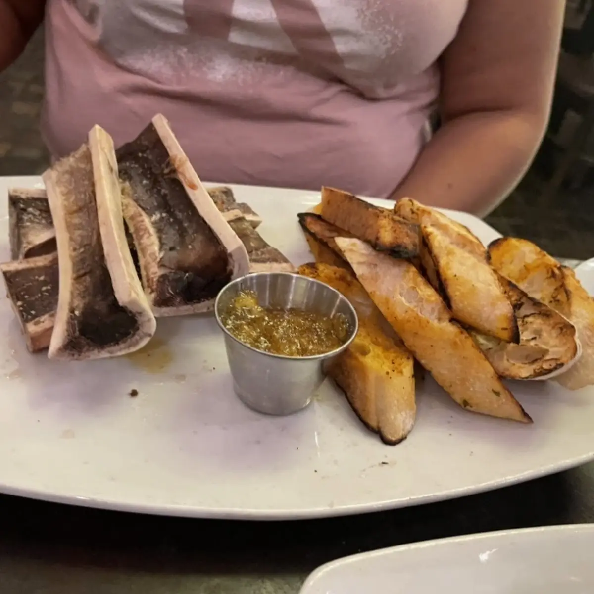 Roasted Bone Marrow & Grilled Bread with Orange Marmalade and Smoked Sea Salt