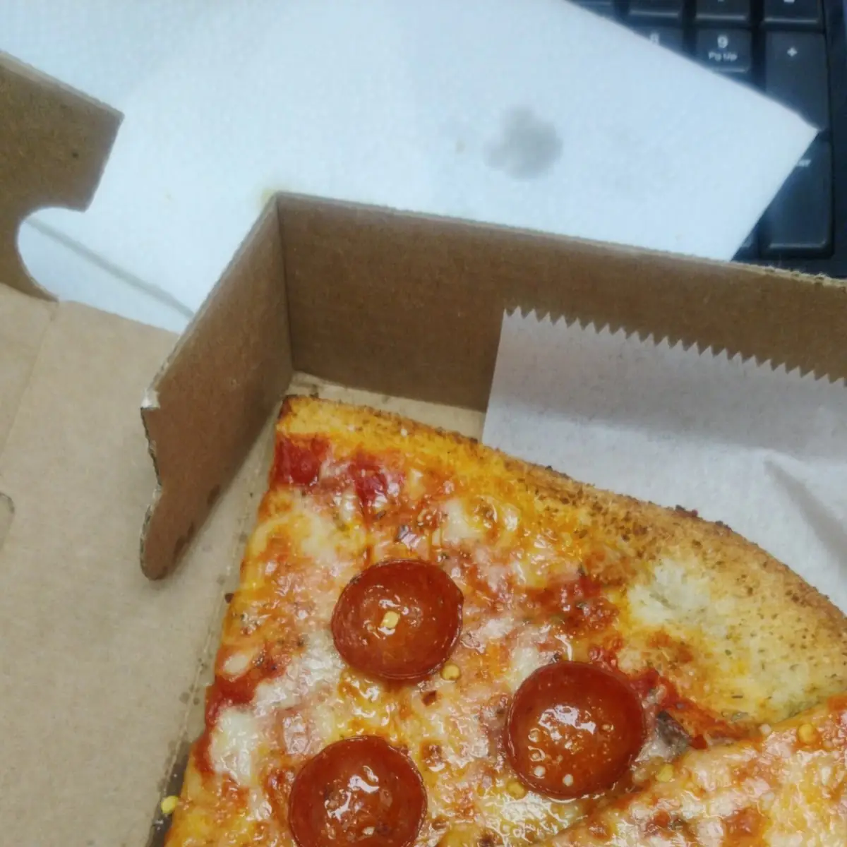 Pepperoni Pizza Slice and Plain Cheese Pizza