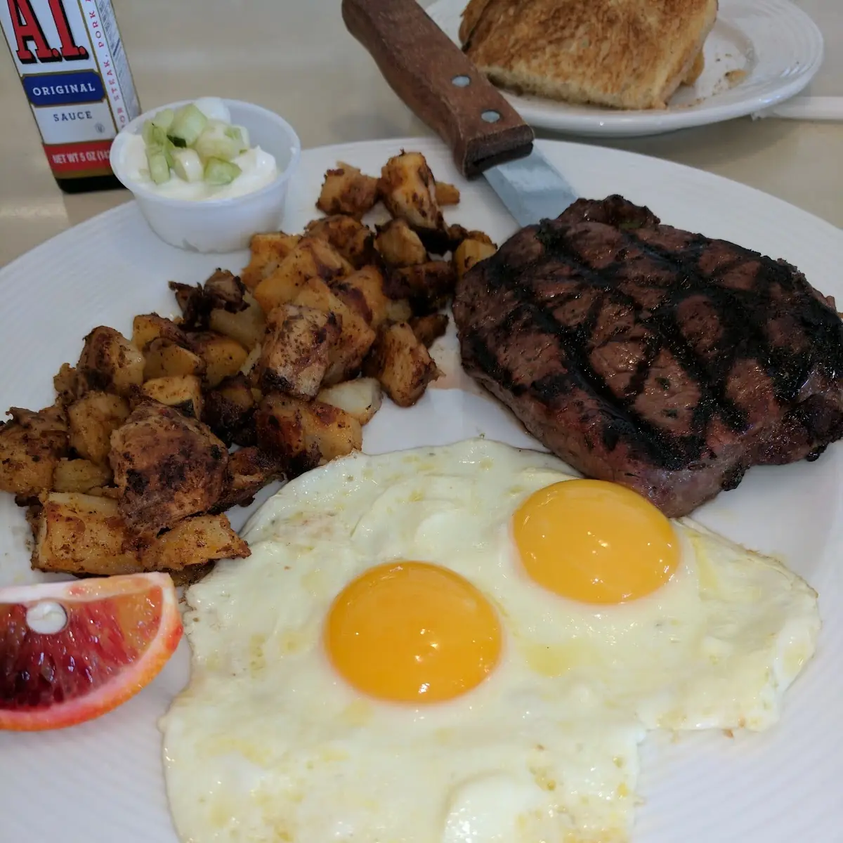 Angus Top Sirloin Steak & Eggs
