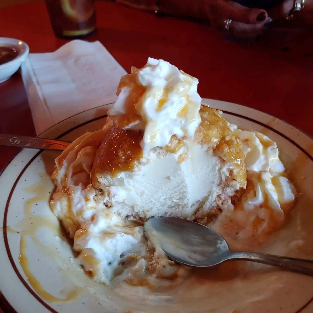 Deep Fried Ice Cream with Caramel on Top