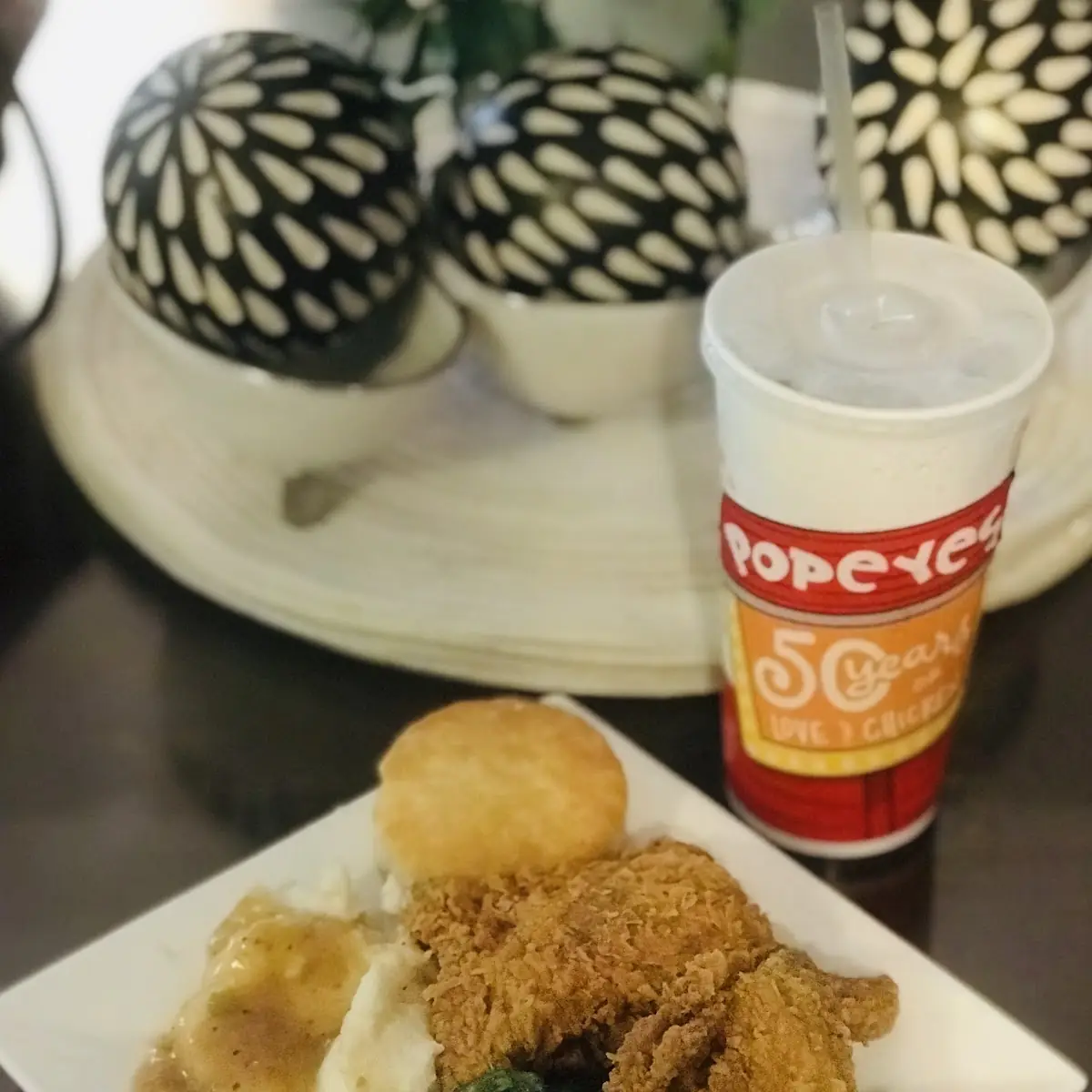 Fried Chicken with Mashed Potatoes and Gravy
