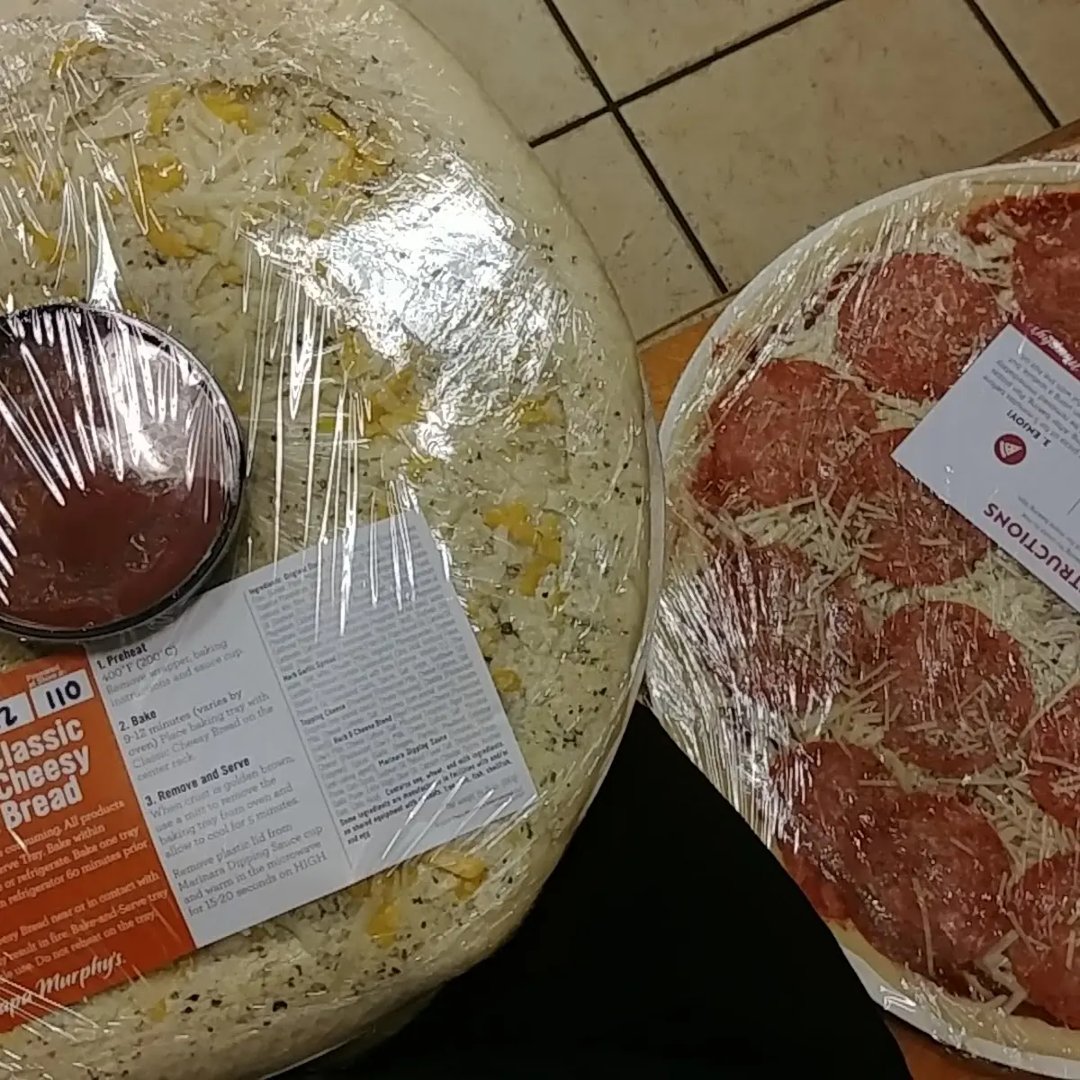 Cheese Bread and Pepperoni Pizza