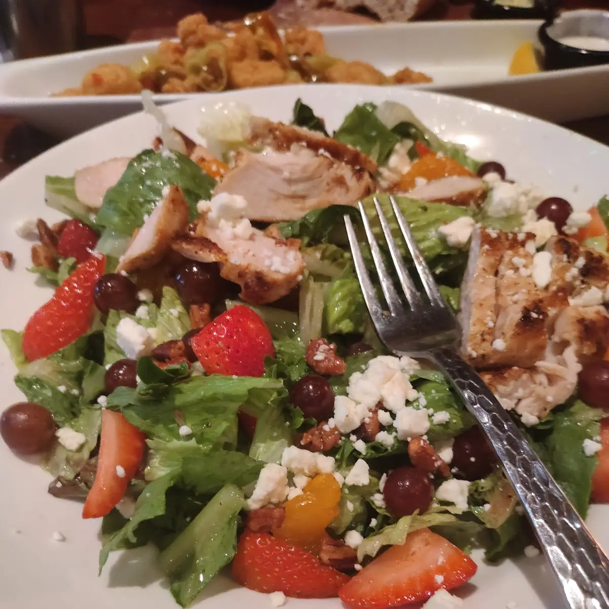 Strawberry Pecan Salad with Raspberry Vinaigrette Dressing