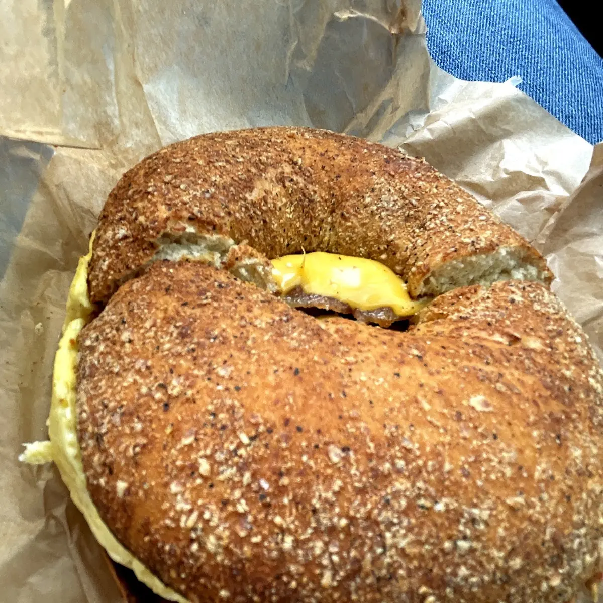 Bacon Egg and Cheese Bagel Sandwich